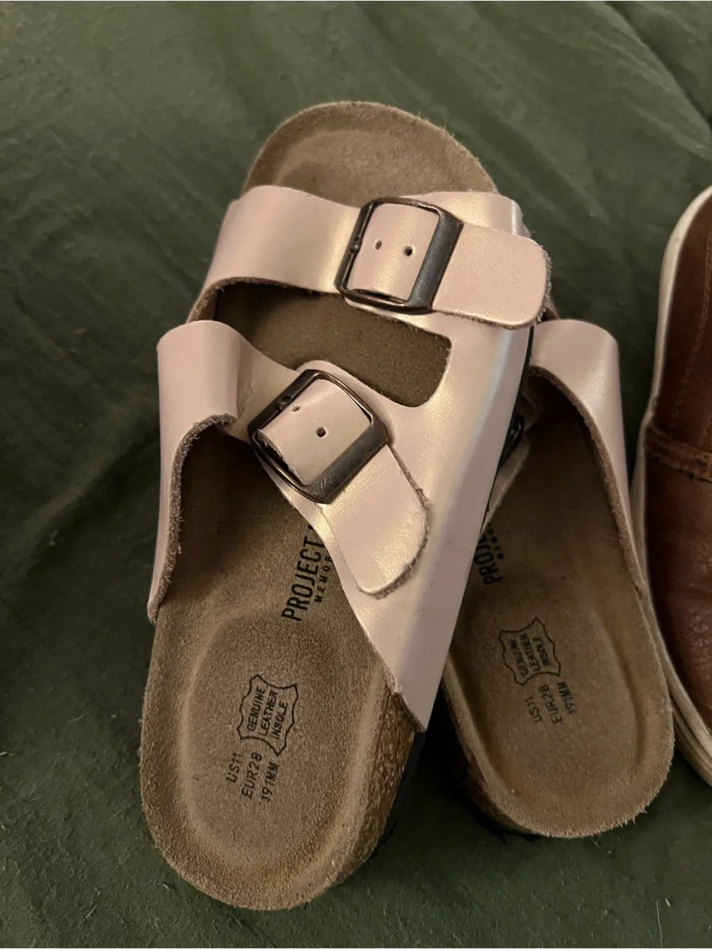 Kids Metallic Pink Slip-On Sandals